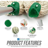 Green Aluminium Handle with 2 Cotton Mop Heads - 12PY
